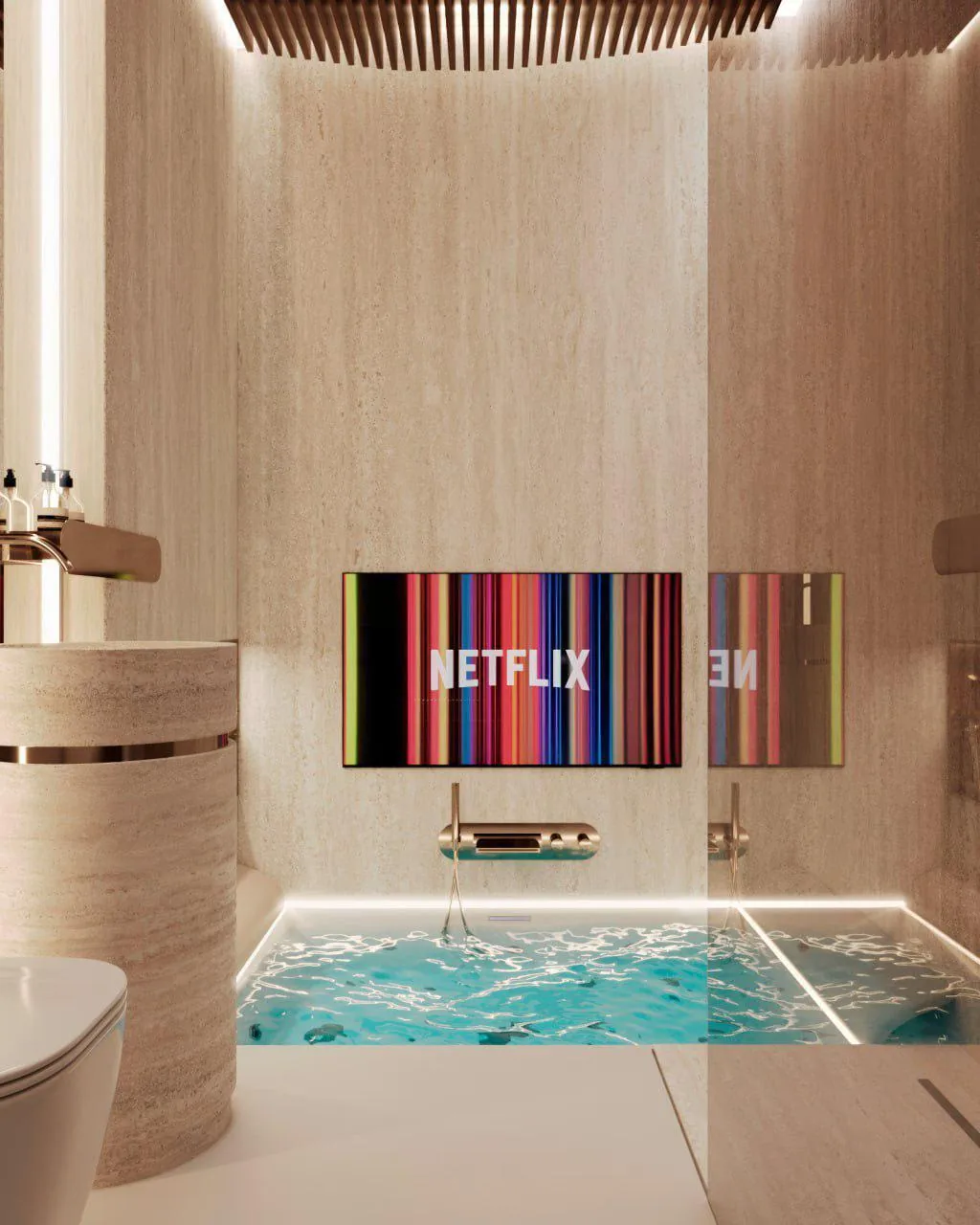 Bathroom with plunge tub