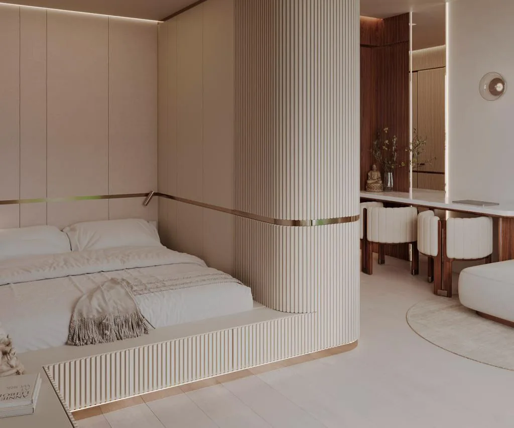 Bedroom with garden view